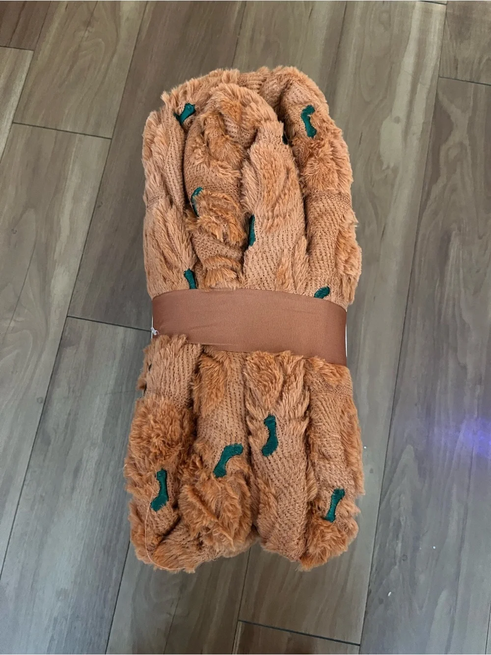 VIRAL Costco Pumpkin Embroidered Faux Fur Throw